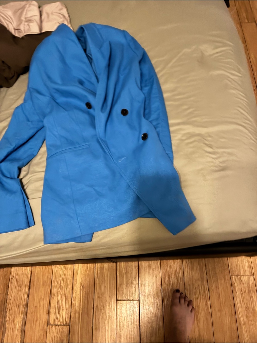 Anne Cole Bright Blue Double-Breasted Blazer 
Ann Taylor loft